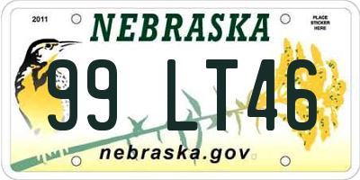 NE license plate 99LT46