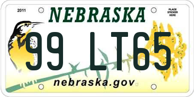 NE license plate 99LT65