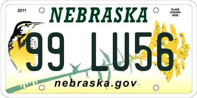 NE license plate 99LU56