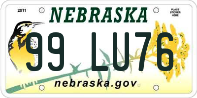 NE license plate 99LU76