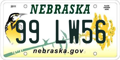 NE license plate 99LW56