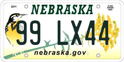 NE license plate 99LX44