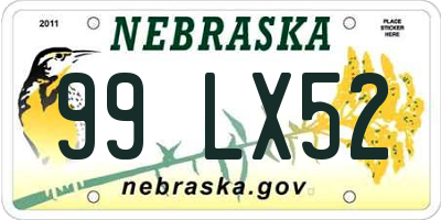 NE license plate 99LX52