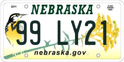 NE license plate 99LY21