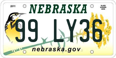 NE license plate 99LY36