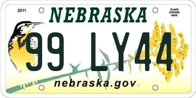 NE license plate 99LY44