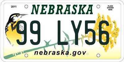 NE license plate 99LY56