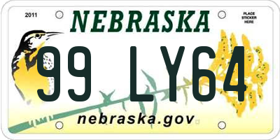 NE license plate 99LY64