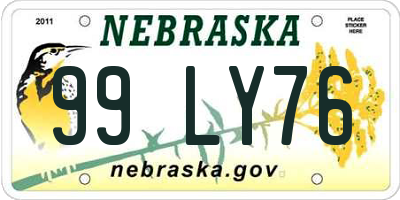 NE license plate 99LY76