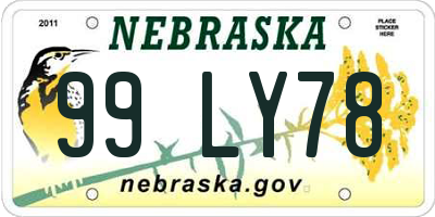 NE license plate 99LY78