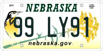 NE license plate 99LY91