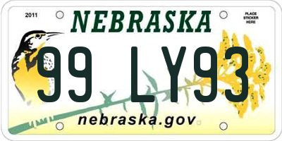 NE license plate 99LY93