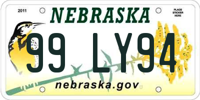 NE license plate 99LY94