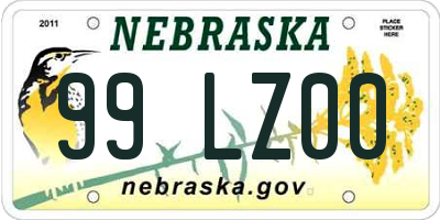 NE license plate 99LZ00