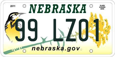 NE license plate 99LZ01