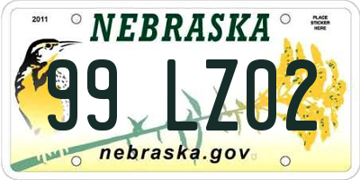 NE license plate 99LZ02