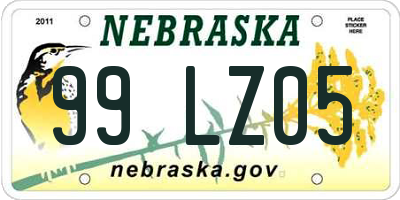 NE license plate 99LZ05