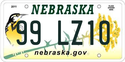 NE license plate 99LZ10