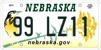 NE license plate 99LZ11