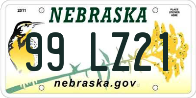 NE license plate 99LZ21