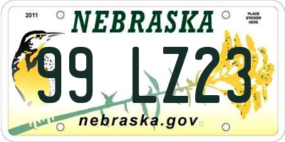 NE license plate 99LZ23