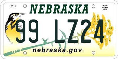 NE license plate 99LZ24