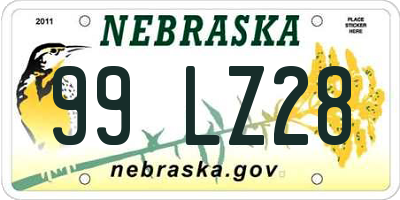 NE license plate 99LZ28