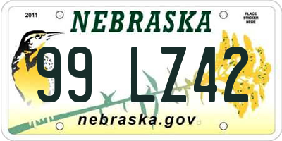 NE license plate 99LZ42