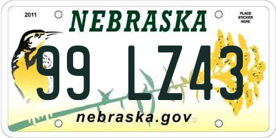 NE license plate 99LZ43