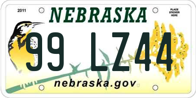 NE license plate 99LZ44