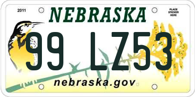 NE license plate 99LZ53