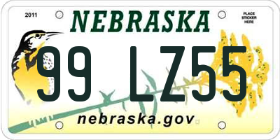 NE license plate 99LZ55