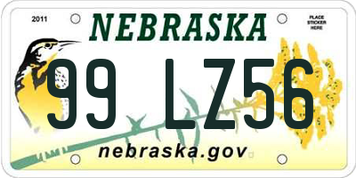 NE license plate 99LZ56