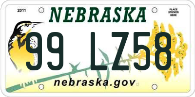 NE license plate 99LZ58