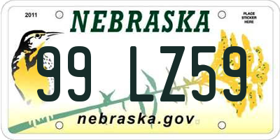 NE license plate 99LZ59