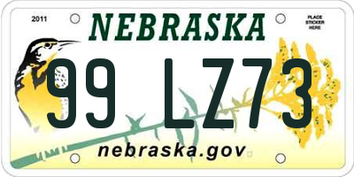 NE license plate 99LZ73