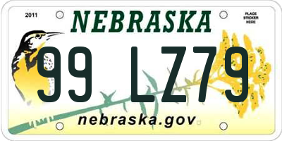 NE license plate 99LZ79