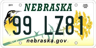 NE license plate 99LZ81