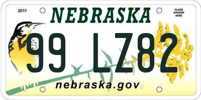 NE license plate 99LZ82