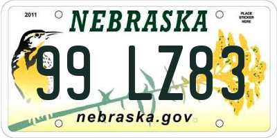 NE license plate 99LZ83