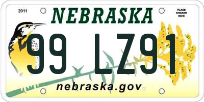 NE license plate 99LZ91