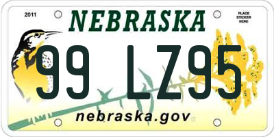 NE license plate 99LZ95