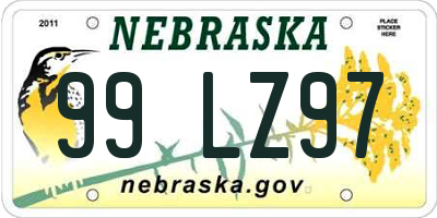 NE license plate 99LZ97