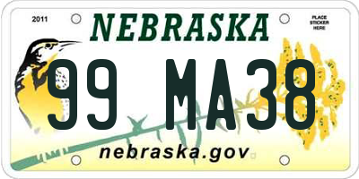 NE license plate 99MA38