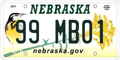 NE license plate 99MB01