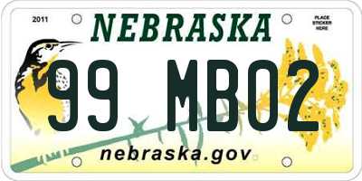 NE license plate 99MB02