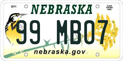 NE license plate 99MB07