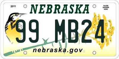 NE license plate 99MB24