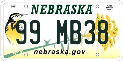 NE license plate 99MB38