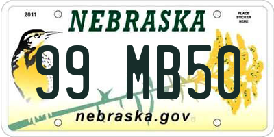 NE license plate 99MB50